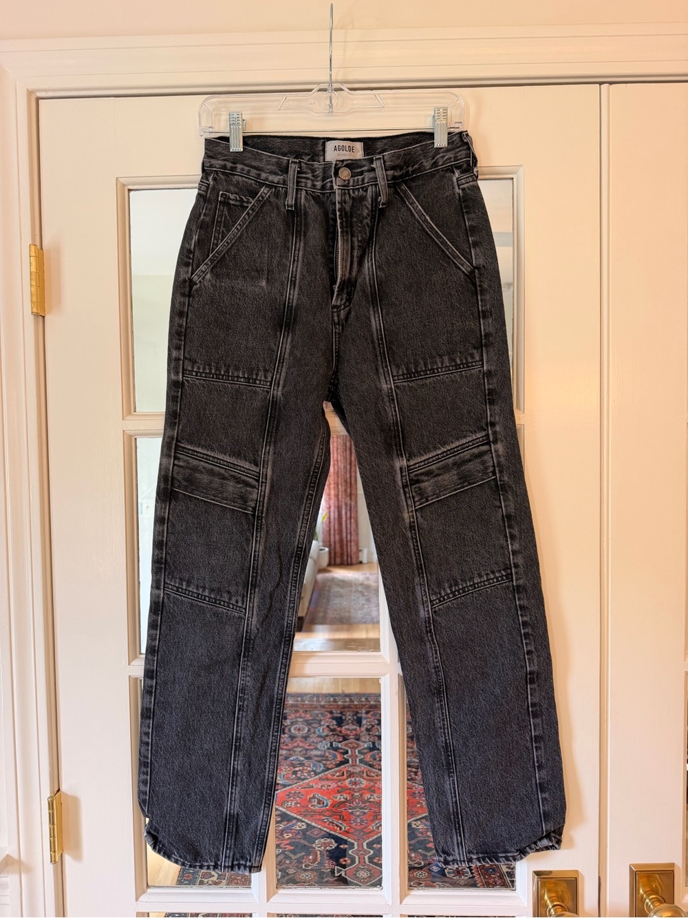 Agolde Black Straight-Leg Carpenter Jeans